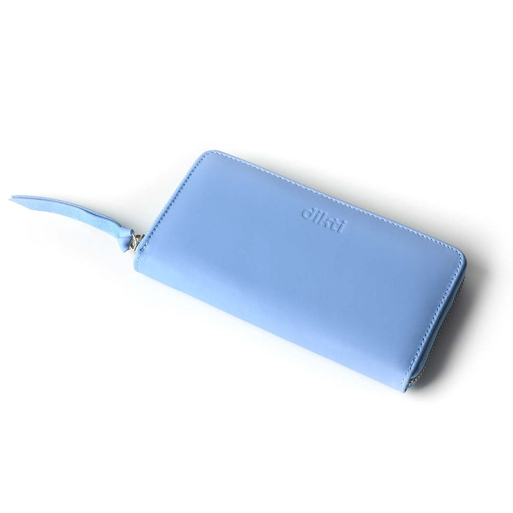 billetero de piel itaca leather wallet color azul